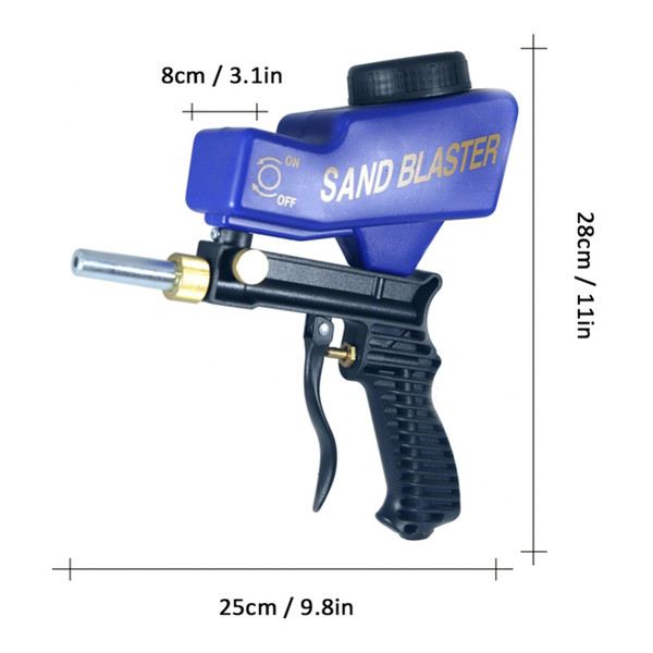 Portable Gravity Sandblasting Gun DIY Pneumatic Set Rust Blasting Device