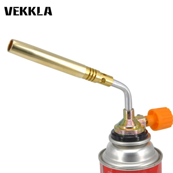 2022NEW Outdoor Camping BBQ Cooking Manual Ignition Flame Gun Welding Blower Copper Tube Butane Gas Torch Gun Camping bbq Tool