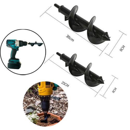 Spiral Drill Bit Hole Digger Black Seedlings For Garden Auger Power Tool Useful