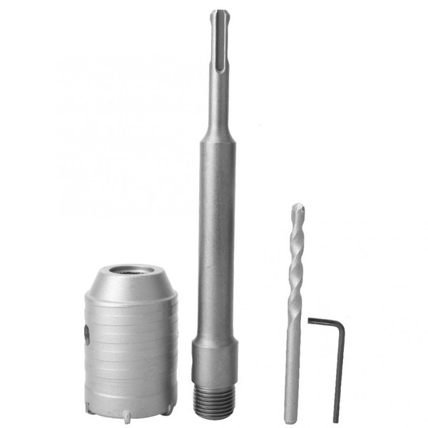 SDS Shank Concrete Cement Stone Drill Wall Hole Saw Drill Bit with 200mm Rod 50mm Wrench Kit Tools