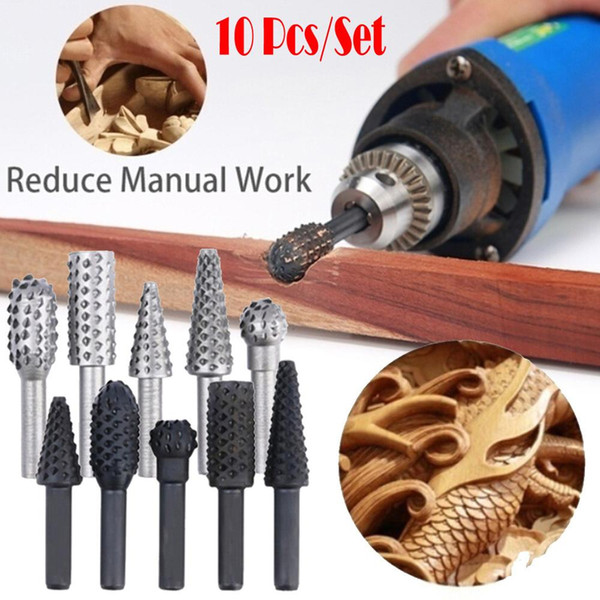 Rotary Files Burr Drill Rotating Thorn Head 10pcs/set Polishing Accessories DIY Electric Grinding Head Woodworking Tools