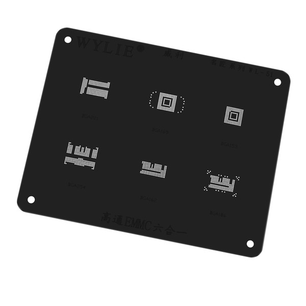 WYLIE EMMC 6 in 1 Font Reballing Stencil for 3 6 for Samsung BGA 221 BGA 169 153 BGA254 BGA162 BGA186