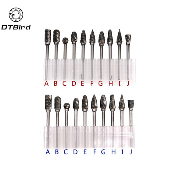 10pcs Tungsten Steel Grinding Head Tungsten Carbide Burrs Sets Mini Drill Diamond Burrs Material Tungstenio Dremel Accessories