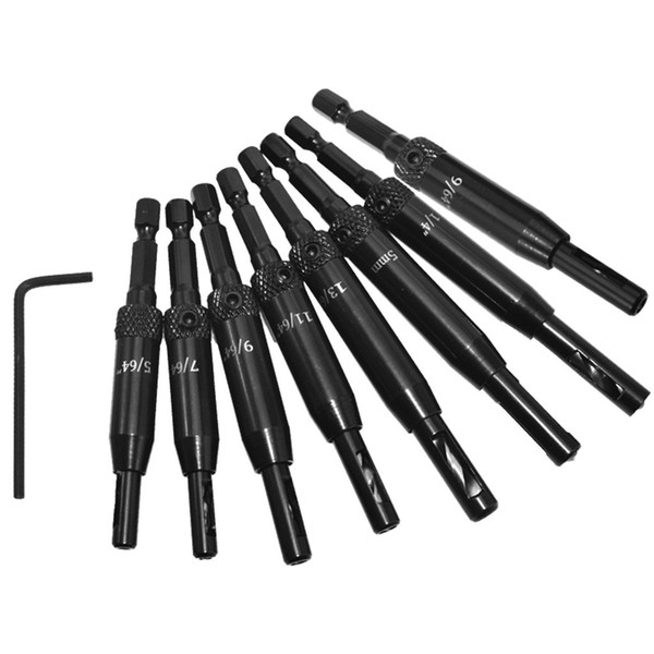 8Pcs Center Drill Bit Doors Self Centering Hinge Tapper Hole Puncher Wood Tools accessories for home household professional tool