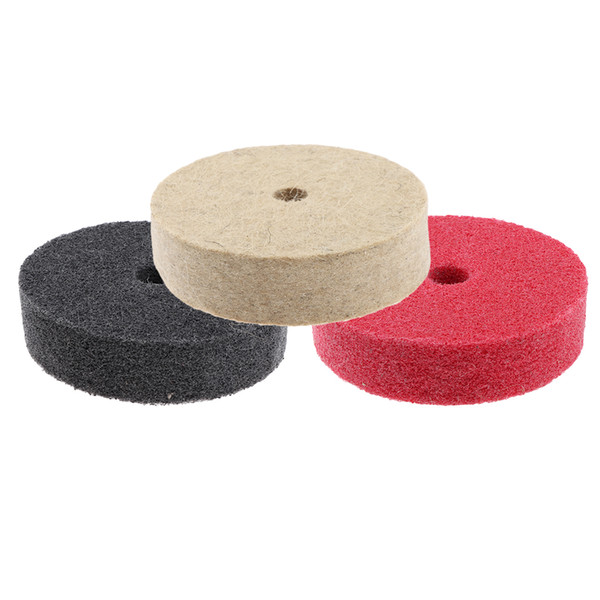 3Pcs 3inch Nylon Fiber Polishing Wheel Abrasive Buffing Pad Metal Dust Remove