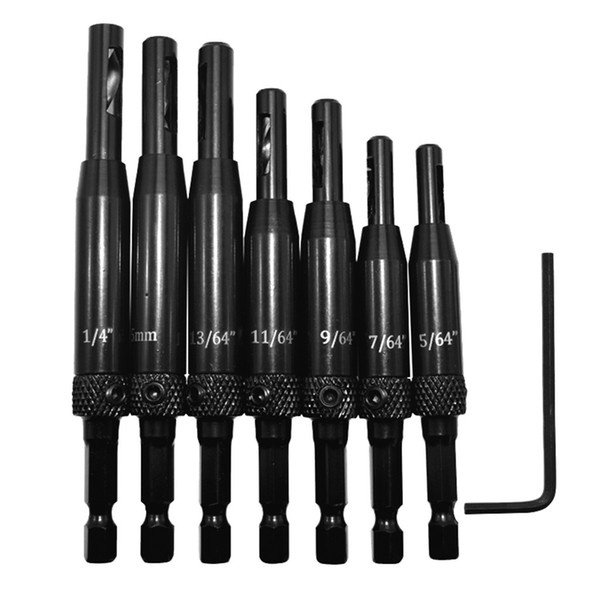 7Pcs Center Drill Bit Doors Self Centering Hinge Tapper Hole Puncher Wood Tools christmas halloween decorations for home tool