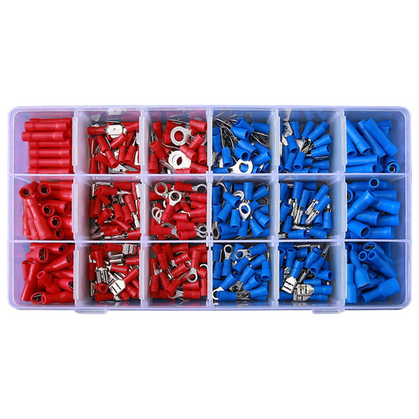 360PCS Terminals Assorted Terminal Block Insulated Electrical Wire Crimp Cable Connector Lugs Ring Lugs Terminals Kits