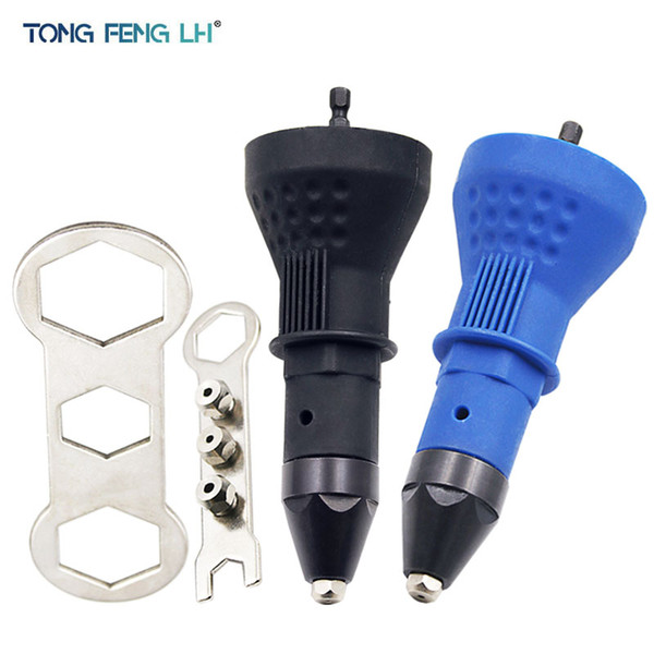 black blue Electric Rivet Nut Gun Riveting Tool Cordless Riveting Drill Adaptor Insert Nut Tool Drill Adapter