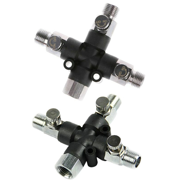 Adjustable Useful 3 Way Airbrush Fittings Easy Install Air Splitter Connector Metal Adapter Industrial Professional Replacement