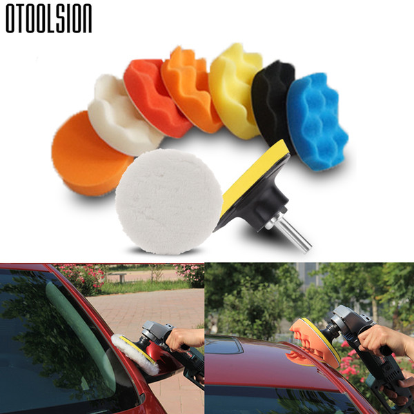 4inch/100mm Wool Buffing Pad Car Polishing Sponge Pad Kit Drill Adapter M10 Power Tool Accessory for Waxing Polishing