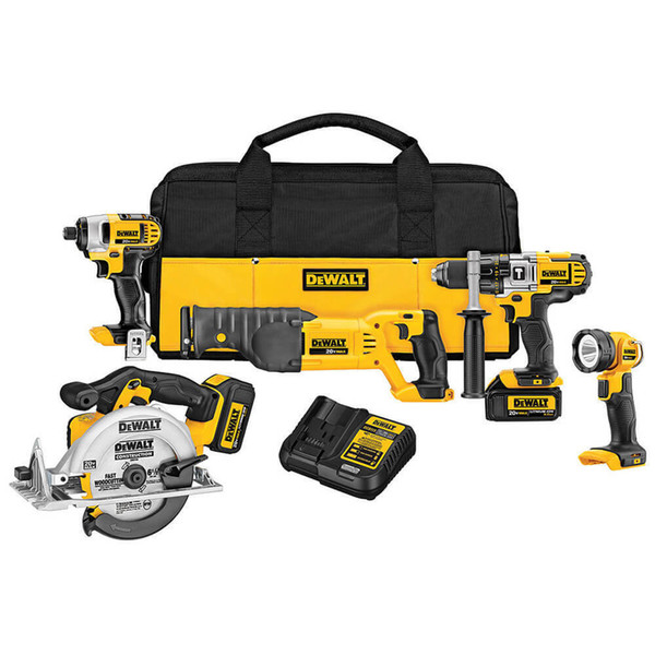 New DeWALT DCK592L2 20V MAX Cordless Lithium-Ion Premium 5-Tool Combo Kit