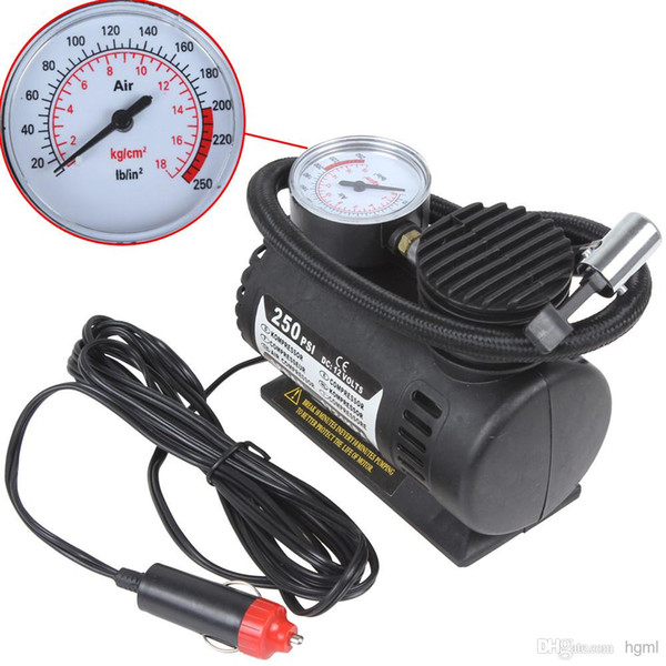 Portable 12V 250PSI Electric Pump Air Compressor Tire Inflator for Motorcycles / Electromobile / Canoeing CEC_010