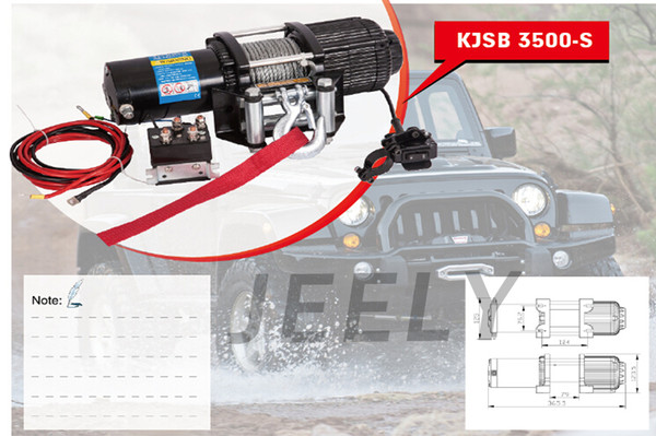 12V 3500LB winch,electric winch,4X4/UTV/ATV/SUV WINCH free shipping