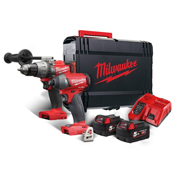 New MILWAUKEE M18FPP2A-502X Combustible 18V Taladro Percusión+Destornillador ¼