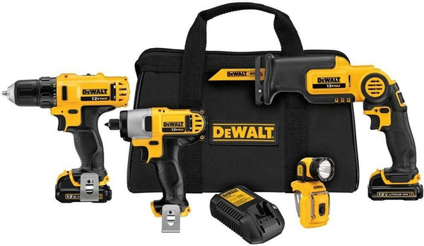 DEWALT 12-Volt MAX Lithium-Ion Cordless Combo Kit (4-Tool) with (2) Batteries