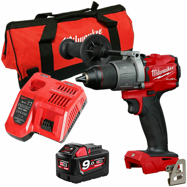 Milwaukee M18FPD2 18v Fuel Percussion Drill With 1 x M18B9, Charger & 24'' Bag