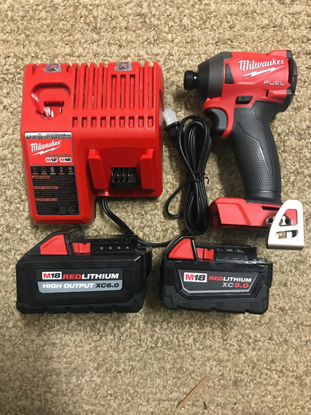 Milwaukee 2853-20 M18 FUEL 1/4 Impact Driver, 2 - batteries & charger