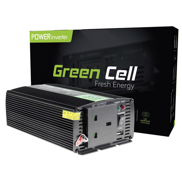 Green Cell® Pure Sine Wave 300W / 600W Car Power Inverter DC 12V AC 230V