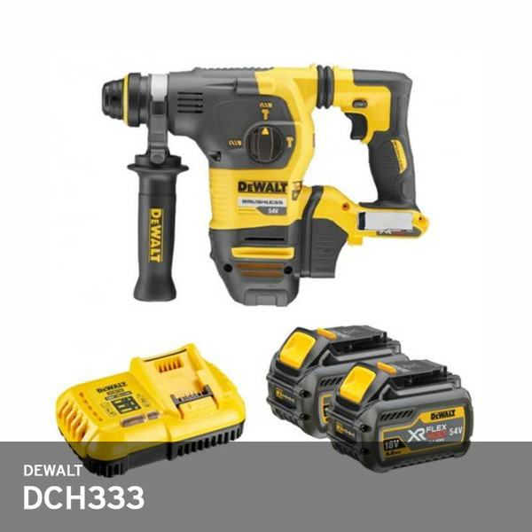 DeWalt DCH333 Hammer Drill SDS Rotary 54V 2x3.0Ah Charger_DCB118 Hard Case DCH333 Hammer Drill SDS Rotary 54V