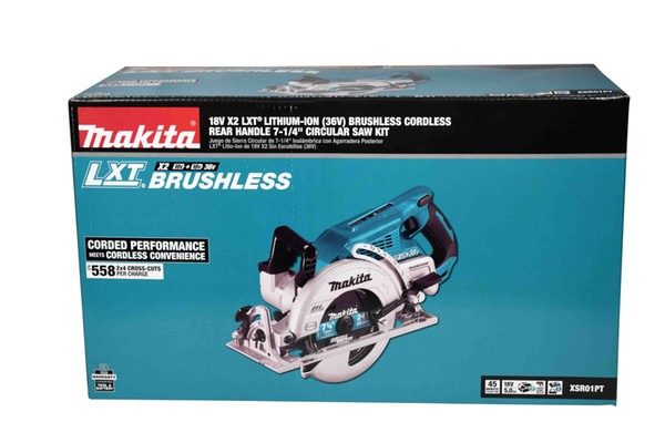 Makita XSR01PT 18V LXT 36V Brushless Rear Handle 7-1/4 Circular Saw 5.0 Kit