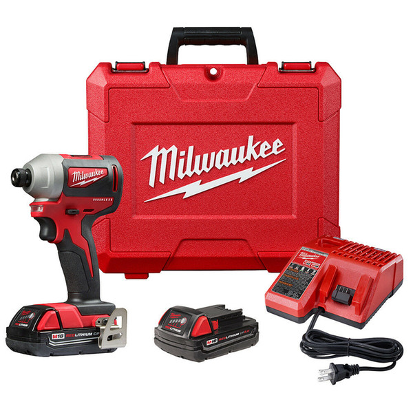 NEW Milwaukee M18 2850-22CT 18-Volt 1/4-Inch Brushless Hex Impact Driver Kit The brushless motor technology