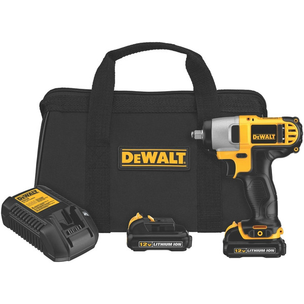 DCF813S2 12-Volt Max 3/8-Inch Compact Impact Wrench Kit With Battery and Bag