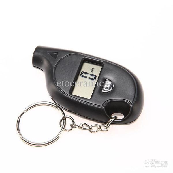 Wholesale Digital Car LCD Tyre Tire Pressure Gauge Keychain lots100 Free Shipping