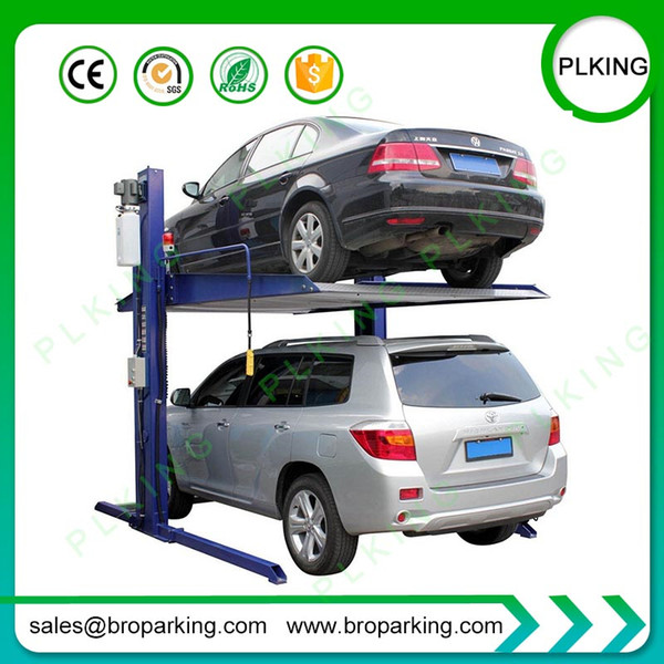 CE automatic hydraulic 2 Post car parking lift with ramps car park equipment