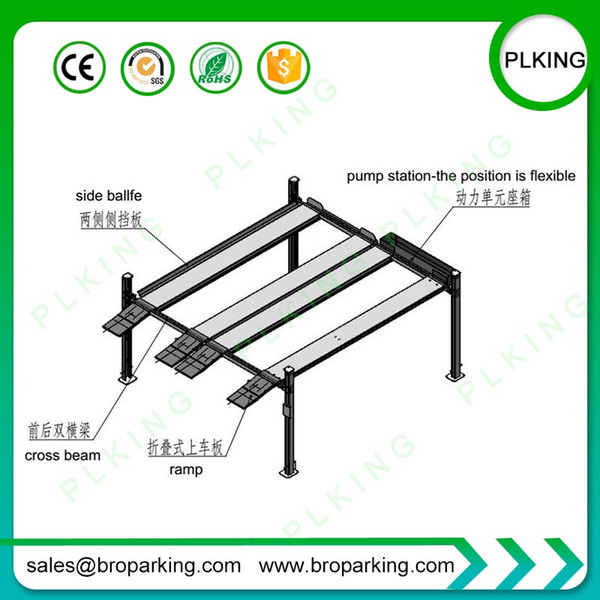 4000kg Four Post Household Hydraulic Parking