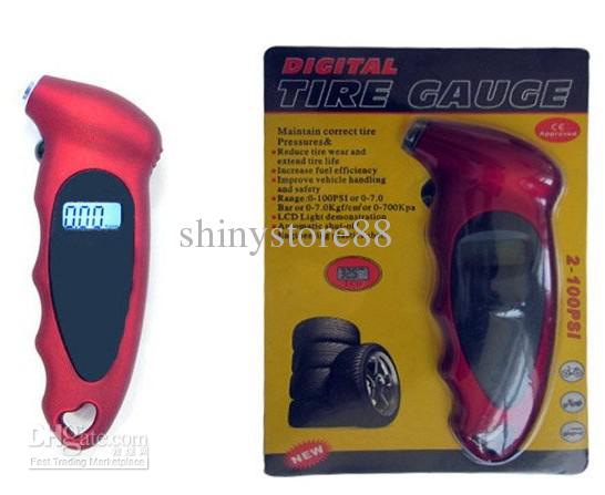 Universal Tire Pressure Gauge Red LCD Display Digital Air Pressure Tire Gauge for Any car Lightweight and portable design