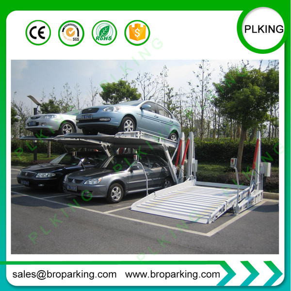 Low ceiling home garage CE two post tilting 2 level car parking lift