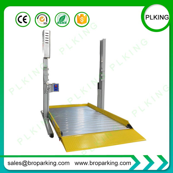 CE automatic hydraulic 2 Post car parking lift with ramps car park equipment