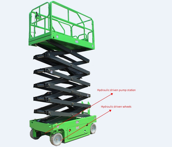 6M 8M 10M 12M Hydraulic Driven Self Propelled Scissor Lift