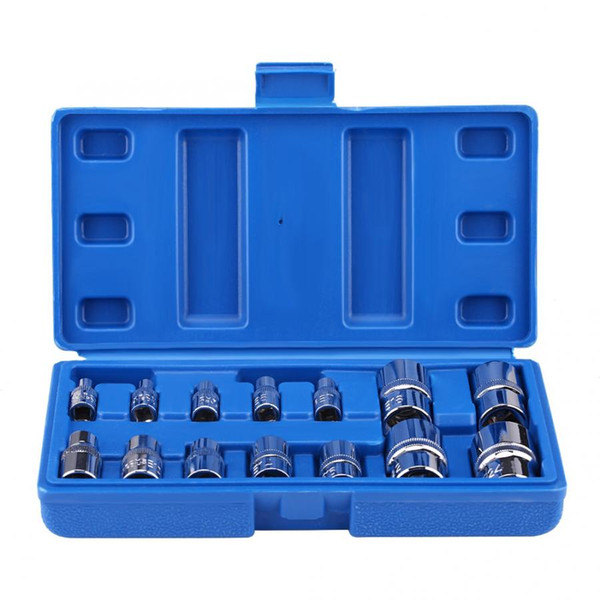 14Pcs Car E-Type Torx Star Bit Socket Set E4-E24 1/4