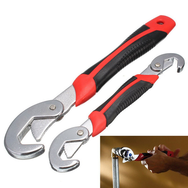 2pcs Multi-Function Universal Wrench Adjustable Grip Wrench Set 9-32mm Ratchet Spanner Hand Tools New