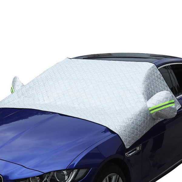 Car Snow Gear Half Car Cover Cotton Velvet Dual-use Anti-freeze Cover Aluminum Film Snow Windshield Anti-frost Car Cover