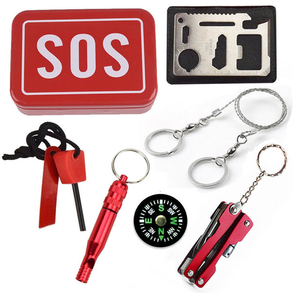 SOS Emergency Camping Survival Equipment Kit Outdoor Tactical Hiking Gear Tool