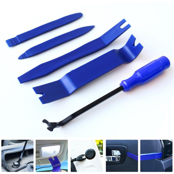 5Pcs/Set Interior Tool Kit Pry Door Clip Radio Panel Car Removal Tool Plastic Trim Audio Dashboard Disassembly Repair