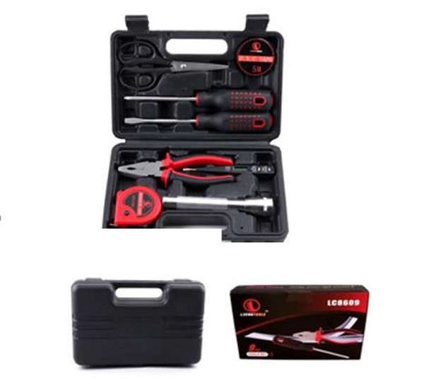 High carbon steel 9 psc Hardware combination tool set Household vehicle Hardware tool box practical Car Tool Boxes