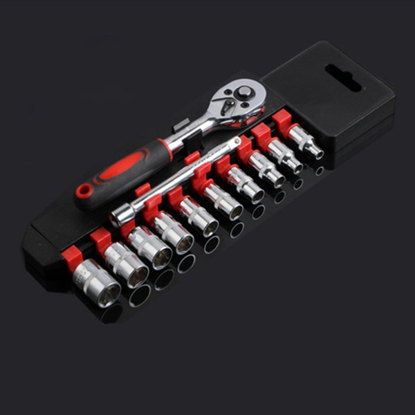 12x 1/4 Auto Repair Sleeve Socket Wrench Set Connecting Rod Combination Tool Hot