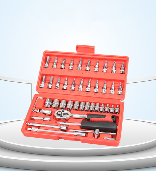 Hot Sale 46 pieces Household auto repair tools auto protection tools set hardware Chrome vanadium steel