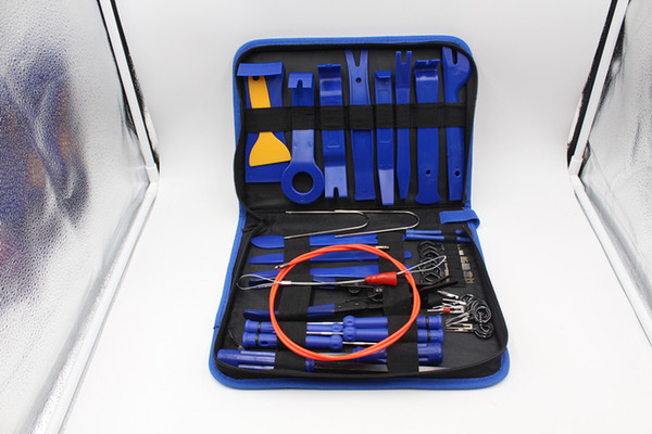 38pcs Automobiles Motorcycles Car Repair Tool Set High Cost Performance Kit Auto Tool Boxes With Zipper Canvas Bag Blue