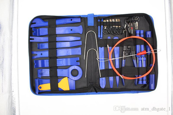 38pcs Automobiles Motorcycles Car Repair Tool Set High Cost Performance Kit Auto Tool Boxes With Zipper Canvas Bag Blue Red