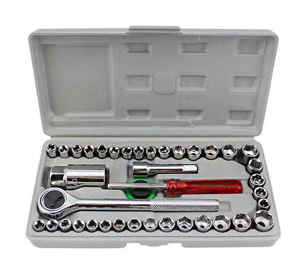 Simple vehicle and motorcycle repair kit Spanner socket set 40 pieces