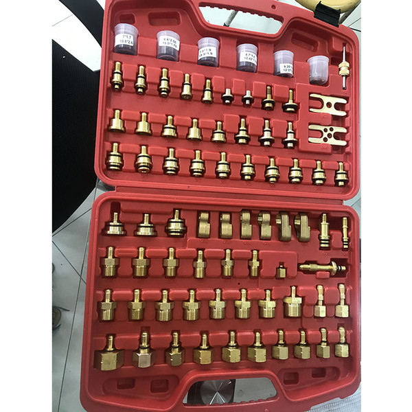 Asian Car Version Auto AC leak check toolbox leak dection plugging testing connectors Copper plated air conditioner repair kit