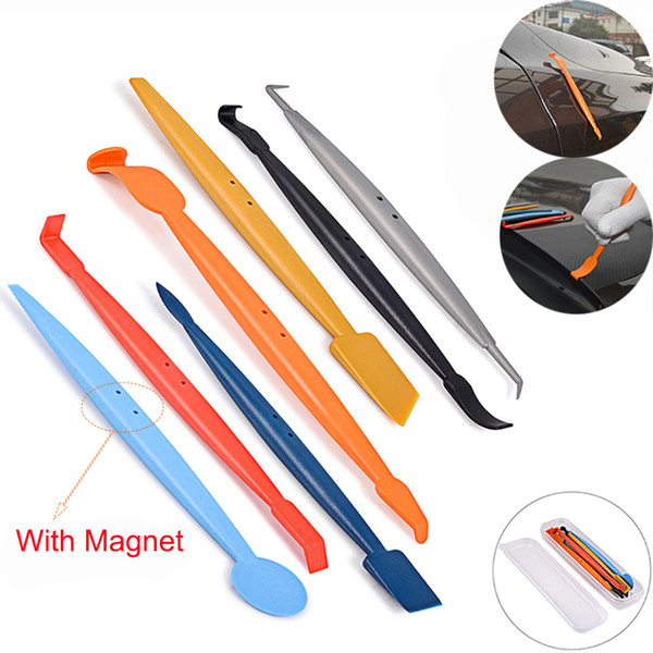 7pcs Vinyl Wrap Car Magnetic Squeegee Set Car Stickers Decal Carbon Foil Film Wrapping Magnet Scraper Window Tint Tool Kit