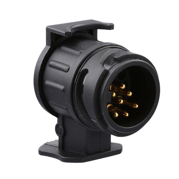 Car Electrical Plug & Sockets Trailer Truck 7 Pin to 13 Pin Plug Adapter Converter Tow Socket 12V Black APR10