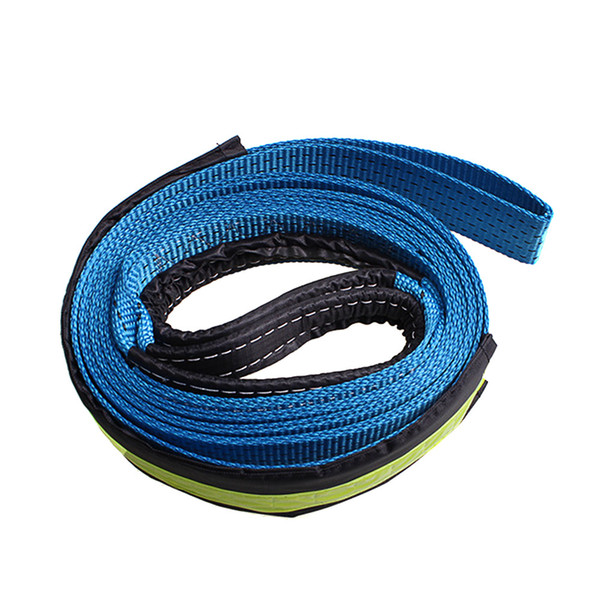 Synthetic Winch Rope Cable 5cm 3.0m 17637lbs with U-shaped Hook,Blue