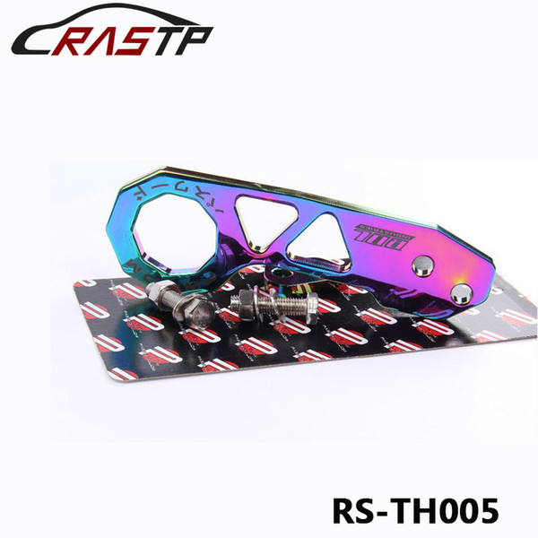 RASTP - Neo Chrome Passward JDM Rear Tow Hook Fit For Honda Civic Integra RSX With Logo LS-TH005