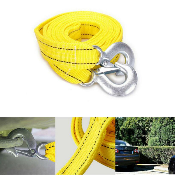 Car Tow Cable Heavy Duty 4M 5 Ton Towing Pull Strap Rope Hooks Van Road Recovery EEA216